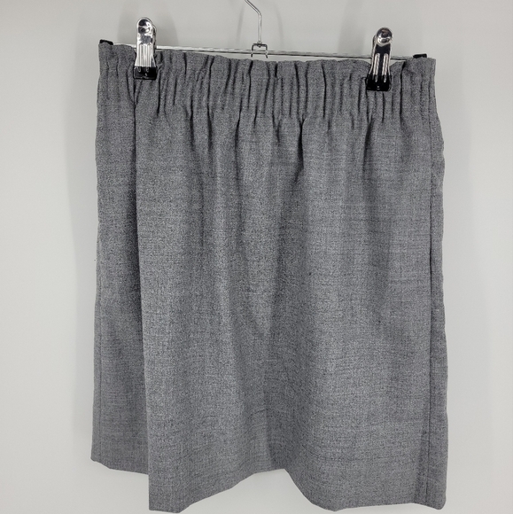 J.Crew Womens Gray Wool Blend Elastic Waist Mini Skirt Size 2 - Picture 2 of 8